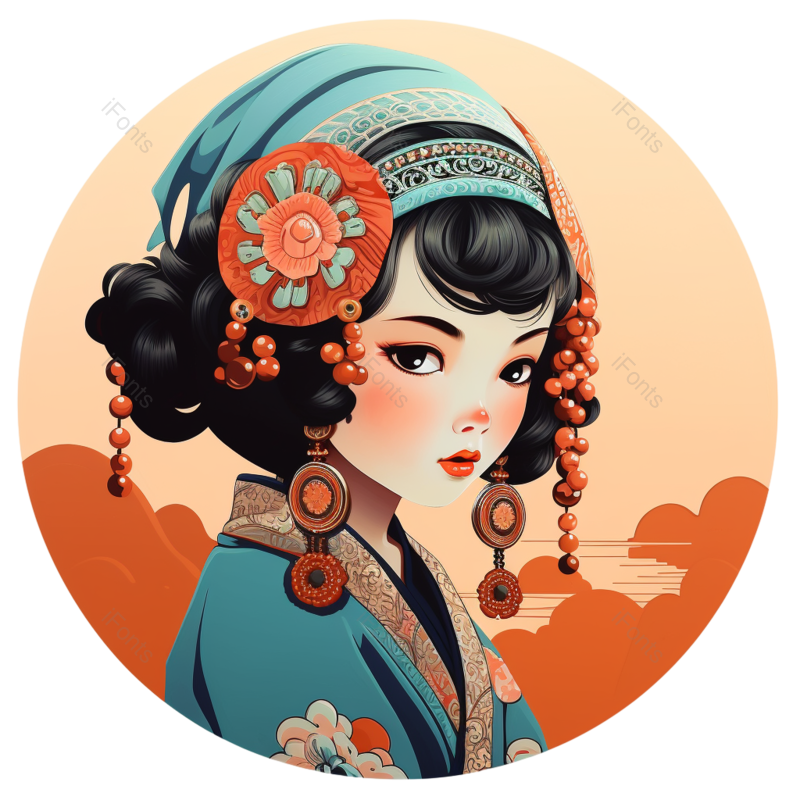 美女图片,插画元素,女人PNG,一个人免抠素材